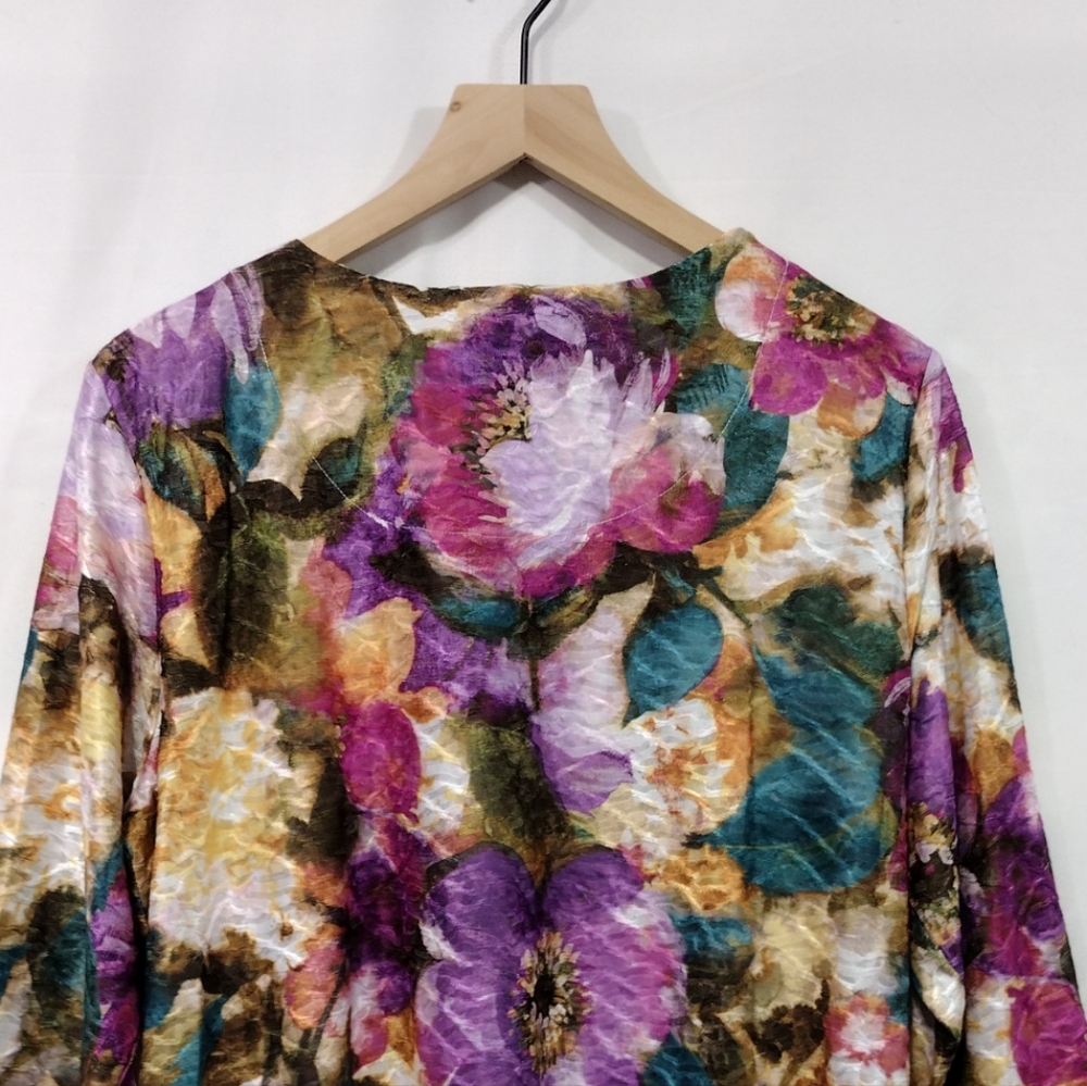 NWOT Alfred Dunner Floral Watercolor Shirttail Hem Top Women's XL Multicolor - Picture 8 of 10